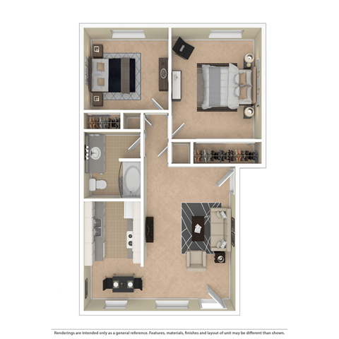 a floor plan of a 1 bedroom apartment
